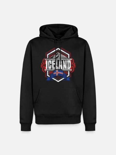 Islande Nordic Pride - Sweat à capuche Premium bio Homme - noir