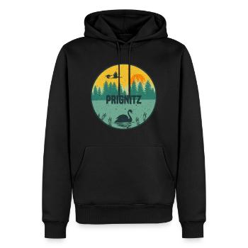 Prignitz See und Schwan - Männer Premium Bio Hoodie - Schwarz - Vorne - Nico (187cm)