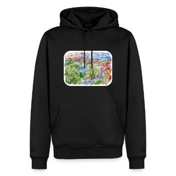 Tallinn Estland Aquarellskizze Gezeichnete Illustrati - Männer Premium Bio Hoodie - Schwarz - Vorne - Nico (187cm)