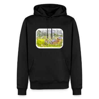 Österreich Aquarellskizze Handgezeichnete Illustration - Männer Premium Bio Hoodie - Schwarz - Vorne - Nico (187cm)