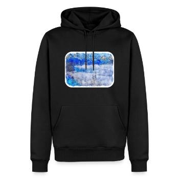 Europa Aquarellskizze Handgezeichnete Illustration - Männer Premium Bio Hoodie - Schwarz - Vorne - Nico (187cm)