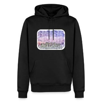 Angleterre Royaume-Uni Aquarelle Croquis Dessin Illustration - Sweat à capuche Premium bio Homme - noir - Devant - Nico (187cm)