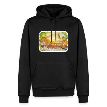 Europa Aquarellskizze Handgezeichnete Illustration - Männer Premium Bio Hoodie - Schwarz - Vorne - Nico (187cm)