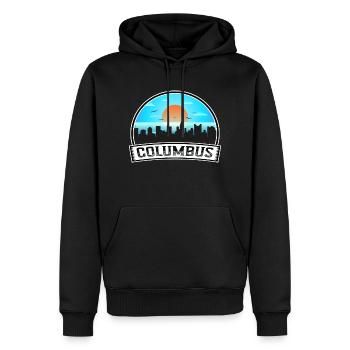 Columbus Ohio États-Unis Skyline Vintage Sunset Travel So - Sweat à capuche Premium bio Homme - noir - Devant - Nico (187cm)