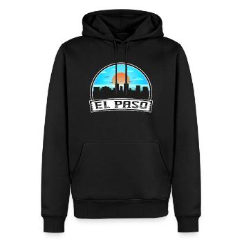 El Paso Texas USA Skyline Vintage Sonnenuntergang Reisen So - Männer Premium Bio Hoodie - Schwarz - Vorne - Nico (187cm)