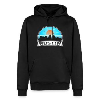 Austin Texas Usa Skyline Vintage Sunset Travel Sou - Männer Premium Bio Hoodie - Schwarz - Vorne - Nico (187cm)
