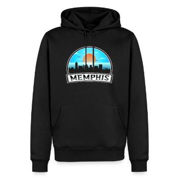 Memphis Tennessee Usa Skyline Vintage Sunset Trave - Men’s Premium Organic Hoodie - black - Front - Nico (187cm)