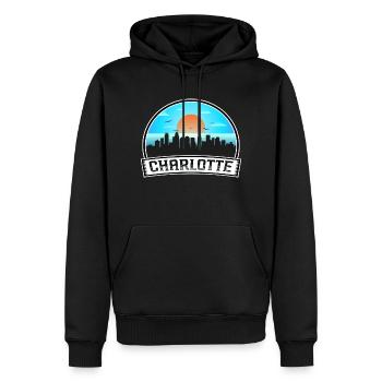 Charlotte Caroline du Nord États-Unis Skyline Vintage Sunse - Sweat à capuche Premium bio Homme - noir - Devant - Nico (187cm)