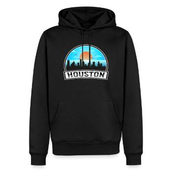 Houston Texas États-Unis Skyline Vintage Sunset Travel So - Sweat à capuche Premium bio Homme - noir - Devant - Nico (187cm)