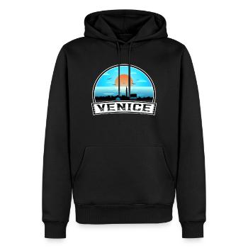 Venedig Italien Skyline Vintage Sonnenuntergang Reise Souveni - Männer Premium Bio Hoodie - Schwarz - Vorne - Nico (187cm)