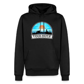 Toulouse Frankreich Skyline Vintage Sonnenuntergang Reise Souv - Männer Premium Bio Hoodie - Schwarz - Vorne - Nico (187cm)