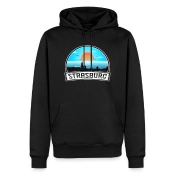 Strasburg Frankreich Skyline Vintage Sunset Travel Sou - Männer Premium Bio Hoodie - Schwarz - Vorne - Nico (187cm)