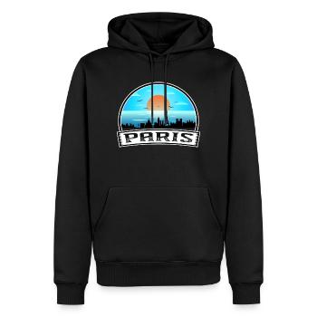 Paris France Skyline Vintage Sunset Travel Souveni - Sweat à capuche Premium bio Homme - noir - Devant - Nico (187cm)