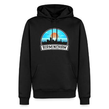 Birmingham Angleterre Skyline Vintage Sunset Travel S - Sweat à capuche Premium bio Homme - noir - Devant - Nico (187cm)