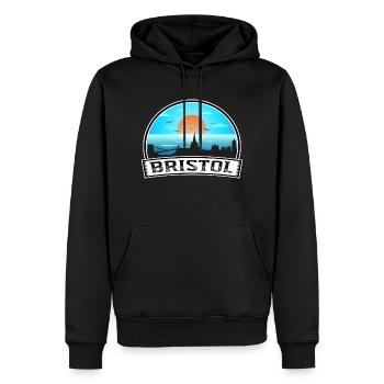 Bristol England Skyline Vintage Sonnenuntergang Reise Souv - Männer Premium Bio Hoodie - Schwarz - Vorne - Nico (187cm)