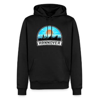 Hannover Deutschland Skyline Vintage Sunset Travel Sou - Männer Premium Bio Hoodie - Schwarz - Vorne - Nico (187cm)