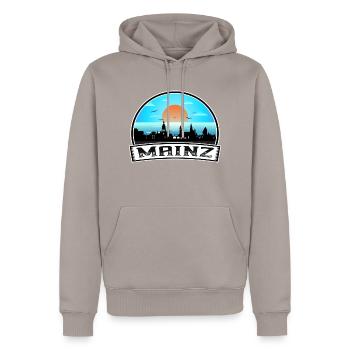 Mainz Deutschland Skyline Vintage Sunset Travel Souven - Männer Premium Bio Hoodie - Taupe - Vorne - Nico (187cm)