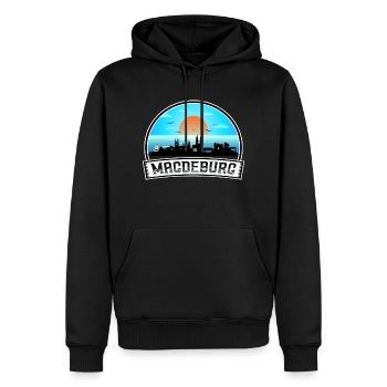 Magdeburg Deutschland Skyline Vintage Sunset Travel So - Männer Premium Bio Hoodie - Schwarz - Vorne - Nico (187cm)