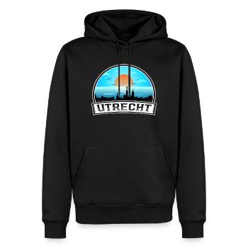 Utrecht Niederlande Skyline Vintage Sunset Travel - Männer Premium Bio Hoodie - Schwarz - Vorne - Nico (187cm)