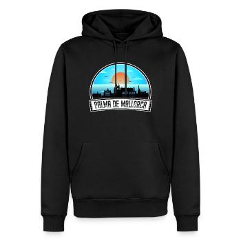 Palma De Mallorca Espagne Skyline Vintage Sunset Tra - Sweat à capuche Premium bio Homme - noir - Devant - Nico (187cm)