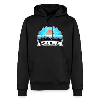 Kiel Allemagne Skyline Vintage Sunset Travel Souveni - Sweat à capuche Premium bio Homme - noir - Devant - Nico (187cm)