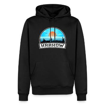 Cracovie Pologne Skyline Vintage Sunset Travel Souven - Sweat à capuche Premium bio Homme - noir - Devant - Nico (187cm)