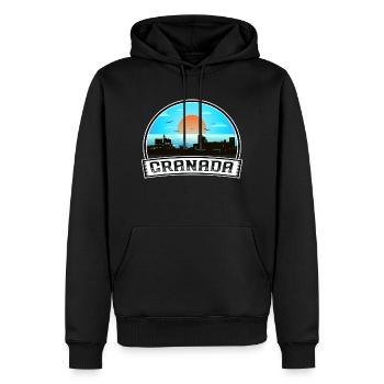 Grenade Espagne Skyline Vintage Sunset Travel Souven - Sweat à capuche Premium bio Homme - noir - Devant - Nico (187cm)