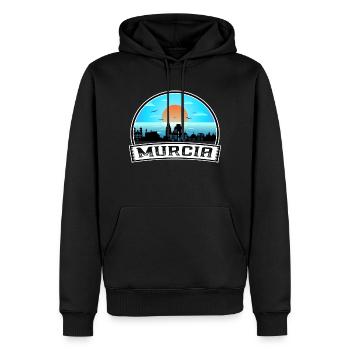 Murcie Espagne Skyline Vintage Sunset Travel Souveni - Sweat à capuche Premium bio Homme - noir - Devant - Nico (187cm)
