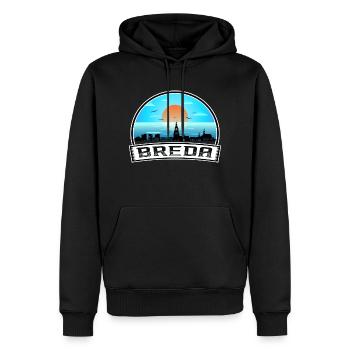 Breda Niederlande Skyline Vintage Sunset Travel So - Männer Premium Bio Hoodie - Schwarz - Vorne - Nico (187cm)