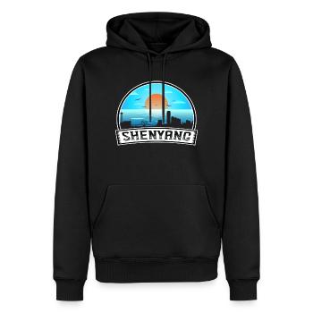 Shenyang Chine Skyline Vintage Sunset Travel Souve - Sweat à capuche Premium bio Homme - noir - Devant - Nico (187cm)
