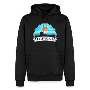 Odessa Ukraine Skyline Vintage Sunset Travel Souve - Sweat à capuche Premium bio Homme - noir - Devant - Nico (187cm)