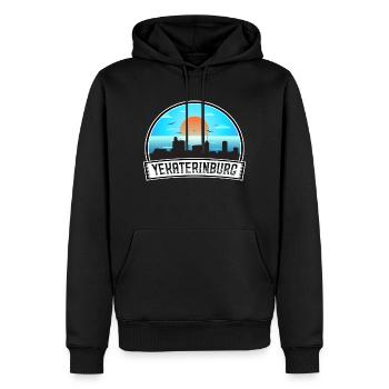 Ekaterinbourg Russie Skyline Vintage Sunset Travel - Sweat à capuche Premium bio Homme - noir - Devant - Nico (187cm)