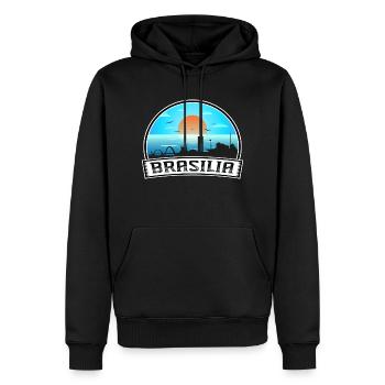 Brasilia Brasilien Skyline Vintage Sonnenuntergang Reise Souv - Männer Premium Bio Hoodie - Schwarz - Vorne - Nico (187cm)