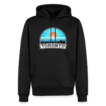 Toronto Kanada Skyline Vintage Sonnenuntergang Reise Souve - Männer Premium Bio Hoodie - Schwarz - Vorne - Nico (187cm)