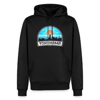 Yokohama Japan Skyline Vintage Sunset Travel Souve - Männer Premium Bio Hoodie - Schwarz - Vorne - Nico (187cm)