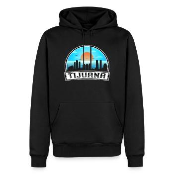 Tijuana Mexique Skyline Vintage Sunset Travel Souve - Sweat à capuche Premium bio Homme - noir - Devant - Nico (187cm)