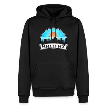 Halifax Kanada Skyline Vintage Sonnenuntergang Reise Souve - Männer Premium Bio Hoodie - Schwarz - Vorne - Nico (187cm)