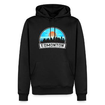 Edmonton Canada Skyline Vintage Sunset Travel Souv - Sweat à capuche Premium bio Homme - noir - Devant - Nico (187cm)