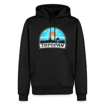 Zapopan Mexique Skyline Vintage Sunset Travel Souve - Sweat à capuche Premium bio Homme - noir - Devant - Nico (187cm)