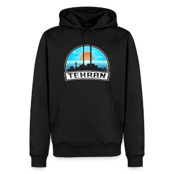 Teheran Iran Skyline Vintage Sonnenuntergang Reise Souvenir - Männer Premium Bio Hoodie - Schwarz - Vorne - Nico (187cm)