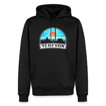 Erevan Arménie Skyline Vintage Sunset Travel Souv - Sweat à capuche Premium bio Homme - noir - Devant - Nico (187cm)
