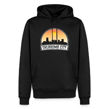 Oklahoma City Oklahoma USA Skyline Vintage Sonnenuntergang - Männer Premium Bio Hoodie - Schwarz - Vorne - Nico (187cm)
