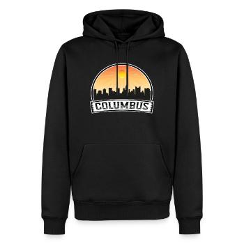 Columbus Ohio États-Unis Skyline Vintage Sunset Travel So - Sweat à capuche Premium bio Homme - noir - Devant - Nico (187cm)