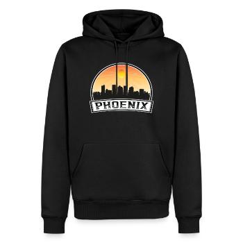 Phoenix Arizona États-Unis Skyline Vintage Sunset Travel - Sweat à capuche Premium bio Homme - noir - Devant - Nico (187cm)