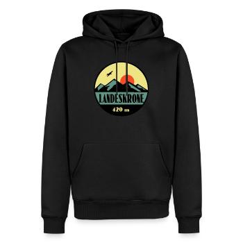 Landeskrone - Männer Premium Bio Hoodie - Schwarz - Vorne - Nico (187cm)