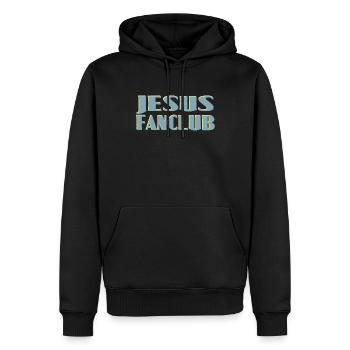 Jesus Fan Club - Men’s Premium Organic Hoodie - black - Front - Nico (187cm)