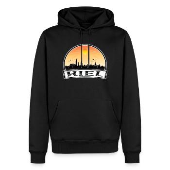 Kiel Allemagne Skyline Vintage Sunset Travel Souveni - Sweat à capuche Premium bio Homme - noir - Devant - Nico (187cm)