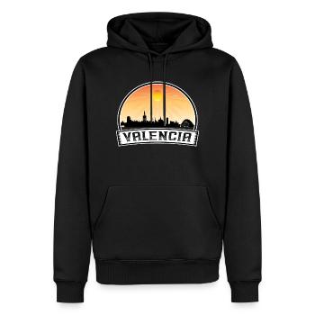 Valencia Espagne Skyline Vintage Sunset Travel Souve - Sweat à capuche Premium bio Homme - noir - Devant - Nico (187cm)