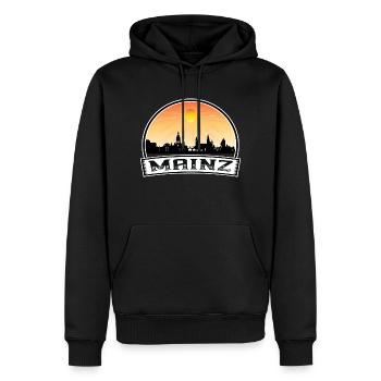 Mayence Allemagne Skyline Vintage Sunset Travel Souven - Sweat à capuche Premium bio Homme - noir - Devant - Nico (187cm)