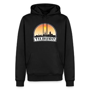Tilburg Pays-Bas Skyline Vintage Sunset Travel - Sweat à capuche Premium bio Homme - noir - Devant - Nico (187cm)